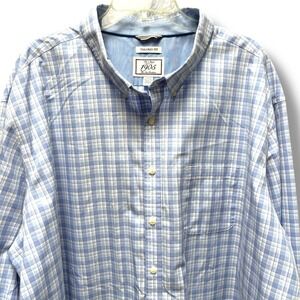 Jos. A. Bank 1905 Mens 4XLT Tailored Fit Blue White Plaid Button Down Shirt